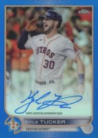 2022 Topps Chrome Veteran Autographs #CVAKT Kyle Tucker Blue Refractor Baseball Card