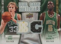 2009 Upper Deck Dual Game Materials #DG-LG Kevin Garnett/Larry Bird Basketball Card