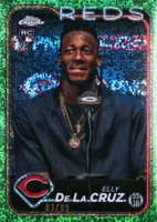 2024 Topps Chrome #44 Elly de La Cruz Variation-Green Speckle Refractor Baseball Card