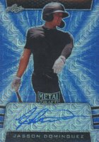 2019 Leaf Metal Draft Autographs #BAJD1 Jasson Dominguez Blue Mojo Baseball Card