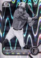 2022 Bowman Draft #BDC168 Jackson Holliday Chrome-Black & White Raywave Refractor Baseball Card