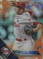 2016 Topps Chrome #114 Aaron Nola Orange Refractor Baseball Card