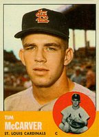 1963 Topps #394 Tim McCarver Baseball Card