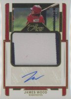 2023 Panini Three and Two Autographed Jerseys #AJJO James Wood Gold Baseball Card