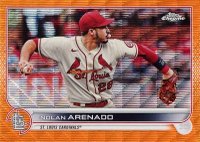 2022 Topps Chrome #74 Nolan Arenado Orange Wave Refractor Baseball Card