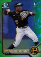 2022 Bowman Draft #BDC130 Termarr Johnson Chrome-Green Refractor Baseball Card