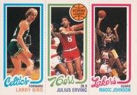 1996 Topps NBA Stars Reprints #22 Bird/Erving/Jhonson 1980 Reprint-Members Only Basketball Card