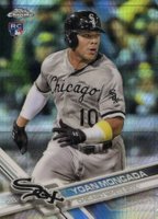 2017 Topps Chrome #75 Yoan Moncada Running-Prism Refractor Baseball Card