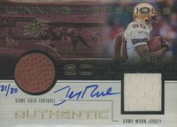 1999 SPx Winning Materials #JR-A Jerry Rice Football & Jersey-Autograph Football Card