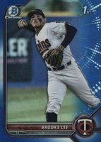 2022 Bowman Draft #BDC153 Brooks Lee Chrome-Blue Refractor Baseball Card