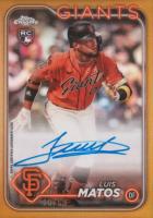 2024 Topps Chrome Rookie Autographs #RALM Luis Matos Gold Refractor Baseball Card