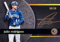 2024 Topps Diamond Icons Black Polychromatink #BPAJR Julio Rodriguez Black-Gold Ink Baseball Card