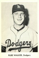 1958 Dodgers Team Issue # Rube Walker Baseball Card