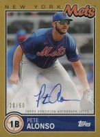 2020 Topps Brooklyn Collection Autographs #PAL Pete Alonso Gold Baseball Card