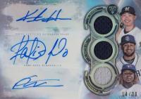 2019 Topps Triple Threads Autograph Relic Combo #HTG Fernando Tatis Jr./Keston Hiura/Vladimir Guerrero Jr. Baseball Card