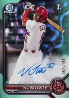 2022 Bowman Draft Chrome Draft Pick Autographs #CDAVS Victor Scott II Aqua Lava Refractor Baseball Card