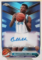 2023 Topps Chrome Topps Chrome Autographs #CGBM Brandon Miller Refractor Basketball Card