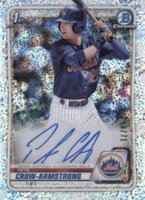 2020 Bowman Draft Chrome Draft Picks Autographs #CDAPC Pete Crow-Armstrong Sparkle Refractor Baseball Card