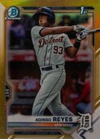 2021 Bowman Chrome Prospects #BCP21 Adinso Reyes Gold Refractor Baseball Card