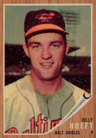 1962 Topps #134g Billy Hoeft Green Sky Baseball Card