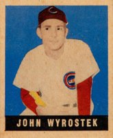 1948 Leaf #19 Johnny Wyrostek Short Print Baseball Card