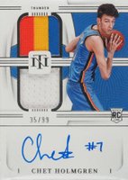 2022 Panini National Treasures Rookie Materials Autographs Dual #CHG Chet Holmgren Basketball Card