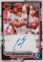 2024 Bowman Chrome Rookie Autographs #CRACE Christian Encarnacion-Strand Refractor Baseball Card