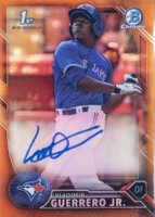 2016 Bowman Chrome Prospects Autographs #VG Vladimir Guerrero Jr. Orange Refractor Baseball Card