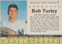 1961 Post Cereal #5 Bob Turley Hand Cut Baseball Card