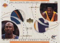 2002 Ultimate Collection Jerseys Patches Dual #MJ/KBP Kobe Bryant/Michael Jordan Basketball Card