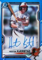 2021 Bowman Chrome Prospect Autographs #CPAHK Heston Kjerstad Blue Refractor Baseball Card