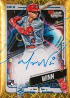 2024 Topps Chrome Cosmic Cosmic Chrome Autographs #MW Masyn Winn Gold Interstellar Refractor Baseball Card