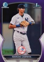 2023 Bowman Chrome Prospects #BCP46 Marcos Cabrera Purple Refractor Baseball Card