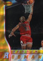 1996 Bowman's Best #40 Dennis Rodman Atomic Refractor Basketball Card