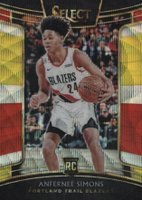 2018 Panini Select #39 Anfernee Simons Tri-Color Prizm Basketball Card