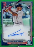 2024 Bowman Chrome Rookie Autographs #CRACRA Ceddanne Rafaela Green Refractor Baseball Card