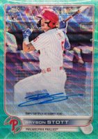 2022 Topps Chrome Rookie Autographs #RABS Bryson Stott Aqua Wave Refractor Baseball Card