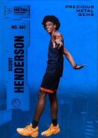 2022 Skybox Metal Universe Champions #47 Scoot Henderson Precious Metal Gems-Blue Basketball Card