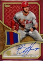 2019 Topps Reverence Autograph Patch #TRAPBH Bryce Harper Gray Jersey-Red Baseball Card
