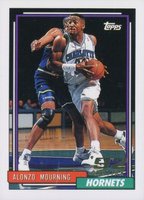 1992 Topps #393 Alonzo Mourning Basketball Card