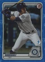 2020 Bowman 1st Edition #BFE19 Julio Rodriguez Blue Foil Baseball Card