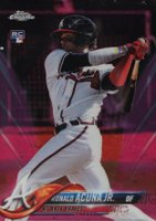 2018 Topps Chrome #193 Ronald Acuna Jr. Pink Refractor Baseball Card