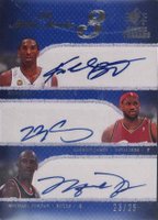 2007 SP Rookie Threads SP Multi-Marks 3 #MTJBJ Kobe Bryant/LeBron James/Michael Jordan Basketball Card
