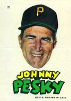 1967 Topps Pirates Stickers #20 Johnny Pesky Baseball Card