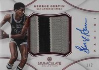 2012 Panini Immaculate Collection Premium Patches Autograph #PP-GG George Gervin Red Basketball Card