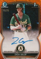 2023 Bowman Chrome Prospect Autographs #CPAZG Zack Gelof Orange Shimmer Baseball Card
