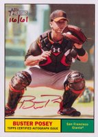 2010 Topps Heritage Real One Autographs #ROABP Buster Posey Red Ink Baseball Card