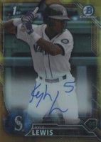 2016 Bowman Draft Chrome Draft Picks Autographs #CDAKL Kyle Lewis Gold Refractor Baseball Card