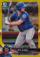 2018 Bowman Prospects Chrome #137 Pete Alonso Canary Yellow Refractor Baseball Card