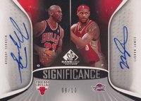 2006 SP Game Used Significance Dual Autographs #SD-JJ LeBron James/Michael Jordan Basketball Card